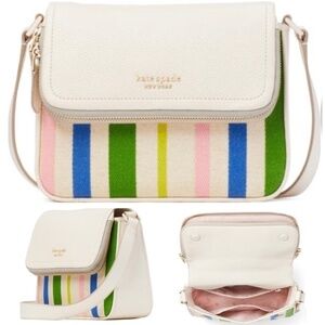 NWT kate spade Matching Set Run Around Stripe Bag & Bradley Breezy Strip…